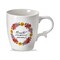 Best Mom Ever Sentiment with Red Orange and Yellow Flowers White Stoneware Coffee Mug, 18 oz.